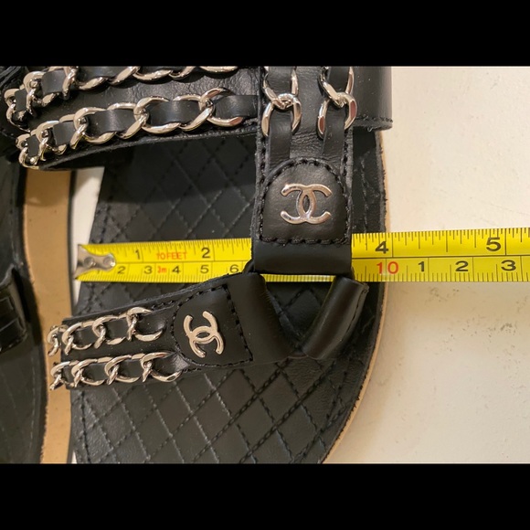 💓Sold💓Chanel Chain Plain Leather Sandals - Picture 11 of 11